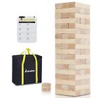 Aivalas Giant Tumble Tower Wooden Stacking Block Game with Scoreboard&Carryin...