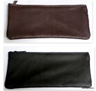 Leather Pipe Tobacco Pouch Plastic Lined Zipper Case Brown or Black MADE IN USA