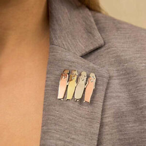 Brooch Pin Fashion Polished Beautiful Sisters Brooch Pin Collection Alloy