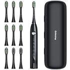 Electric Toothbrush USB Rechargeable W/ 10  Brush Heads 5Modes