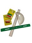 Vintage Office supply rulers protractor file index tabs lot