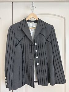Escada Margaretha Ley Size US 8 / EU 38 Vintage Couture Women’s Striped Blazer