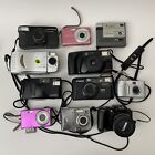 Lot Of 11 Digital & Film Cameras -Canon Kodak Olympus Nikon- FOR PARTS/REPAIR