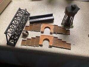 z scale bridges, water tower, and tunnels