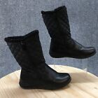 Totes Winter Snow Boots Womens 8 W Jamie Black Faux Leather Round Toe Faux Fur