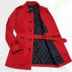 MEN's BURBERRY BLACK LABEL SINGLE TRENCH COAT  batting quilting RED ASIAN FIT L.