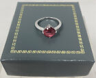Swarovski Pink Crystal Cushion Style Ring Size 52 US Size 6 EUC!
