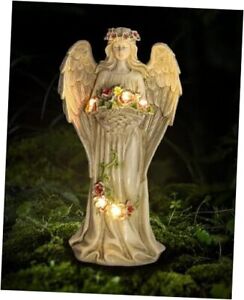 New ListingAngel Garden Decor Outdoor Statues- 12 Inches Solar Outdoor Closed-eyed Angel