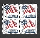 US STAMP 1208 Block OF 4 Flag & White House 5c MINT NH OG 1963 FREE SHIP