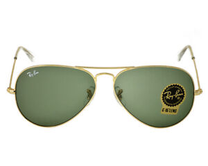 Ray-Ban Sunglasses RB3025 Aviator Classic Gold Frame Green Lenses 58mm Unisex