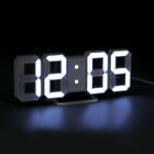 Digital 3D LED Wall Desk Alarm Clock Snooze 8.9inch USB Brightness Adjustable