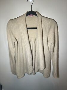 Women Lilly Pulitzer Brown 100% Cashmere Waterfall Cardigan Sweater Size Large