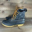 Ll bean Womens size 9 duck boots black leather waterproof hunting shoes