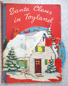 Vtg 1951 Harry Doehla Co. Sprial Back Book Santa Claus in Toyland - Interactive