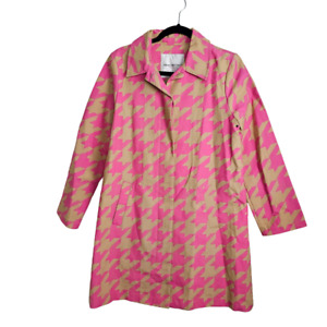 Isaac Mizrahi for Target Pink and Tan Houndstooth Trench Coat