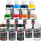 Createx 12 Color Transparent Airbrush Paint Set 2 oz Bottles (12 colors+reducer)