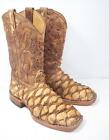 Cody James Mens 10 D Square Toe Honey Pirarucu Cowboy Boots