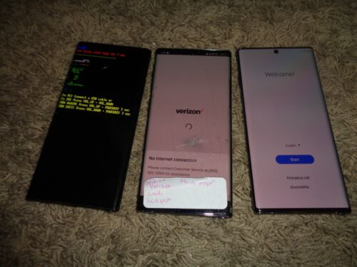 LOT OF 3 Samsung Galaxy Note 10+ PLUS Black/Aura Glow SM-N975U