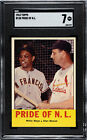 1963 Topps WILLIE MAYS STAN MUSIAL Pride NL #138 SGC 7 NM NEAR MINT