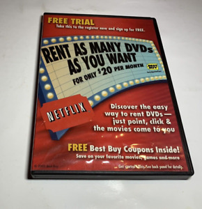 NETFLIX  Free Trial Offer case BestBuy Stores Vintage Advertising No Coupons