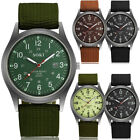 Men's Military Army Luminous 24 Hours Dial Nylon Strap Date Quartz Wrist Watch