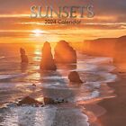 2024 Square Wall Calendar, Sunsets, 16-Month Natural World Theme 12x12