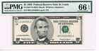 😎 Fr. 1987-H 1999 $5 Federal Reserve Note St Louis PMG 66 EPQ