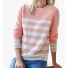 Pure Collection Cashmere Crew Neck Sweater Women's 18 Pink Striped 1X Spring