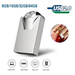 USB 2.0 Mini Metal Pendrive Flash Drive 64GB 32GB 16GB 8GB Memory Thumb U Disk