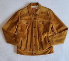 LEVI'S TAN GOLD COW SUEDE SHERPA TRUCKER JACKET SNAP DOWN MEN'S SIZE M SAMPLE
