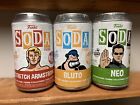 Lot Of 3 SEALED Funko Soda Figures. Neo, Bluto. Stretch Armstrong. Int Cans