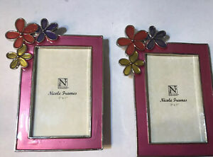 Lot Of 2 Nicole Pink Flowers Mini Frame Place Card Wedding Party Girl Favors