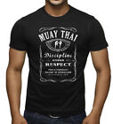Men's Muay Thai Whiskey Label Black T Shirt MMA Fighting Kickboxing Gym Karate