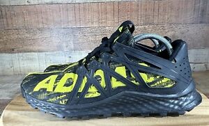 Adidas Shoes Mens 10 Black Yellow Vigor Bounce Lace-Up Running Sneakers BB8380