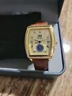 Rousseau Automatic Gold Plated Men's Watch with Leather Strap