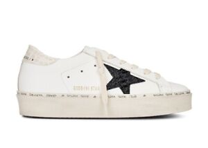 Golden Goose Hi Star Sneaker White, Black, Ivory Croc NIB Auth Size 37 US 7