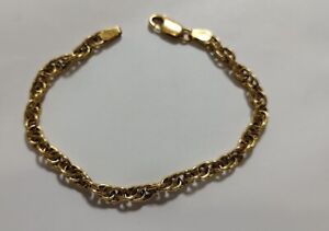 Vintage 18K Yellow Gold Triple  Link  Bracelet 7 1/2