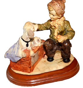 Dog for Sale - Boys Best Friend! figurine with wood base Boy Puppies Home Decor