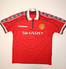 Vintage Manchester United Soccer Jersey Mens M Umbro SHARP Red Collar 1998/1999
