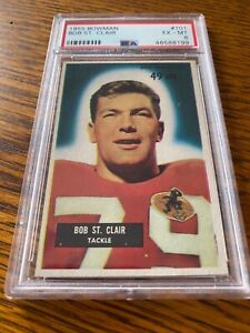New Listing1955 Bowman Bob St. Clair HOF #101 49ers RC PSA 6