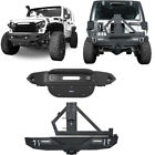 For Jeep Wrangler JK 07-18 FRONT + REAR BUMPER w/Winch Plate Tire Carrier D-ring (For: Jeep)