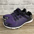 Under Armour Purple Micro Leather Athletic Laced Shoes Mens Size 12