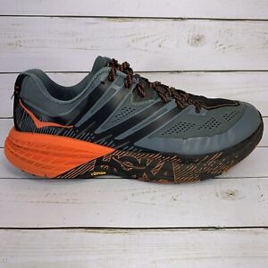 Hoka One One Speedgoat 3 Running Shoes Mens Size 11 Orange Gray Athletic Sneaker