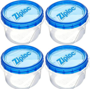 Ziploc Twist N Loc 4oz Mini  Food Storage Meal Prep Containers Reusable 4 Pack