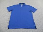 Tasc Performance Shirt Mens Medium Blue Polo Button Geometric Polyester Blend A1