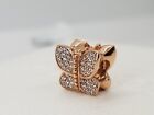 Authentic Pandora  Rose Gold Sparkling Butterfly Charm