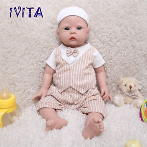IVITA 20'' Lifelike Reborn Baby Doll Boy Full Body Silicone Doll Chubby Baby
