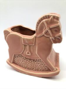 Vintage Shawnee Pottery Pink Rocking Horse Planter 526 Vessel Baby Nursery