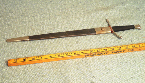 Vintage Toledo M.Garcia Dagger Sword with Leather Scabbard Spain? Ohio?