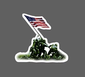 Flag Raise Sticker Iwo Jima USA Waterproof - Buy Any 4 For $1.75 Storewide!